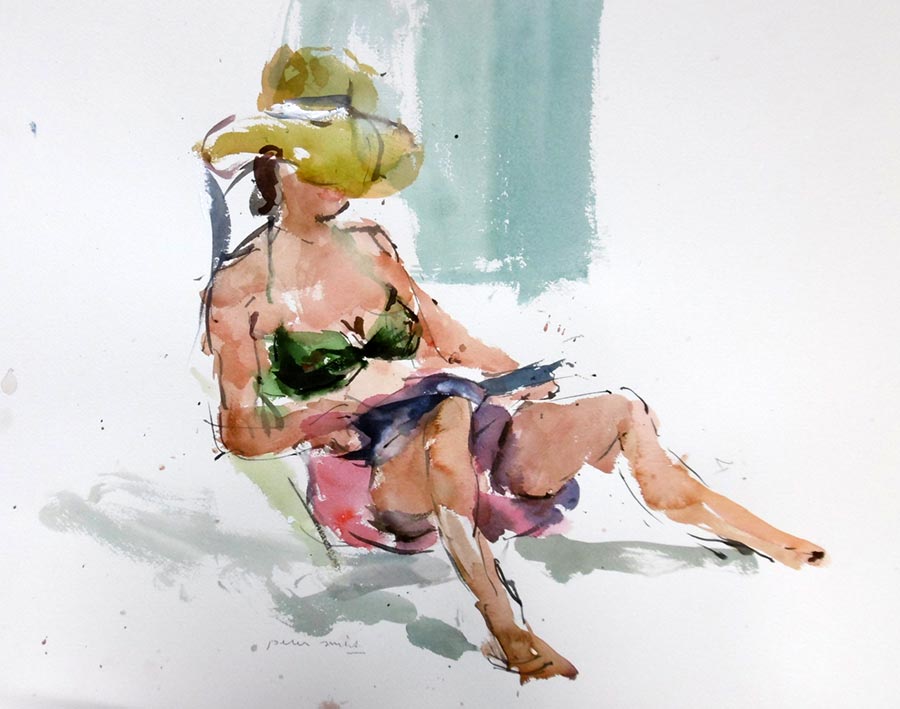 Zomerboek, aquarel, 60 x 80 cm.