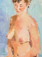 Detail van een figuurschilderij van Peter Smit.