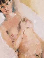 Detail van een figuurschilderij van Peter Smit.