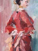 Detail van een figuurschilderij van Peter Smit.