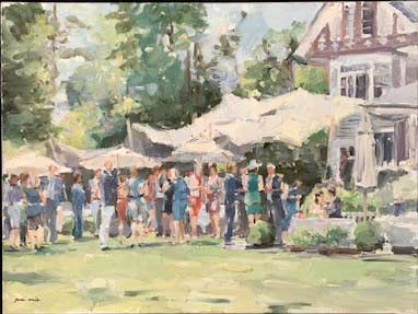 "Receptie van de bruiloft", olieverf/linnen, 60 x 80 cm