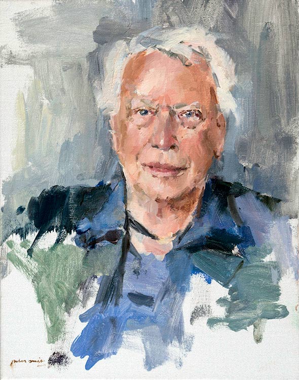 "Cees Dam", architect, olieverf op linnen, 32 x 43 cm., 2016