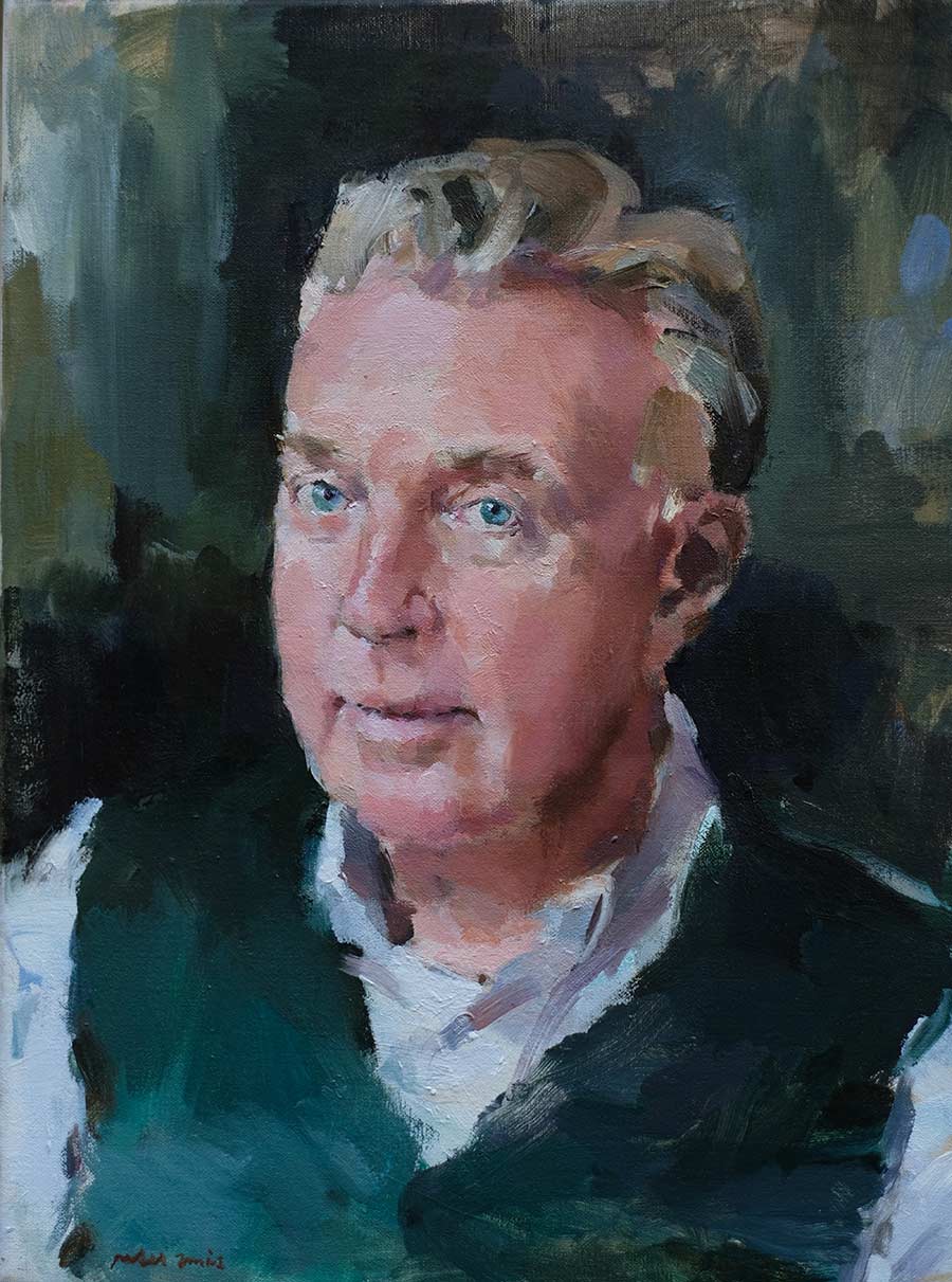 "Andre van Duin", Komiek/presentator/acteur, olieverf op linnen,50 x 40 cm