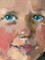 Detail van een portret van Peter Smit.
