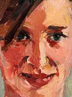 Detail van een portret van Peter Smit.