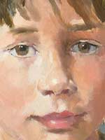 Detail van een portret van Peter Smit.