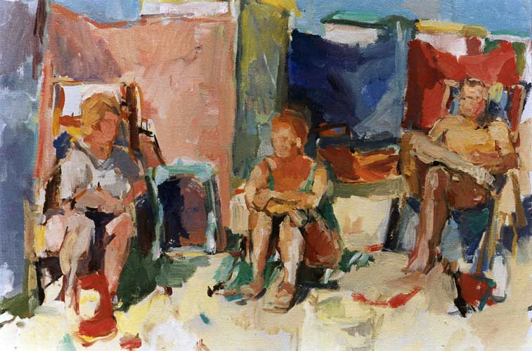 Strandgezichten door de schilder Peter Smit.