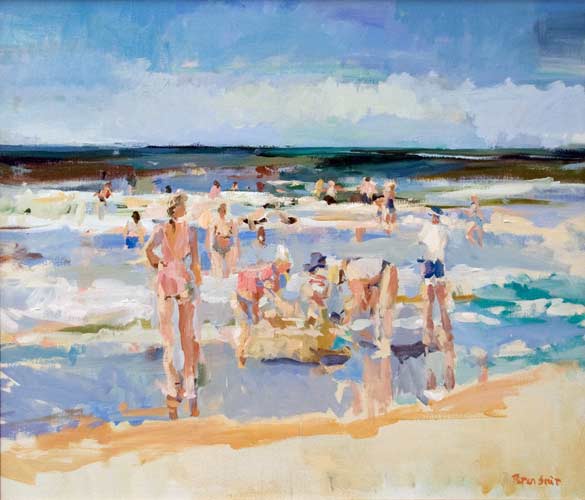 Strandgezichten door de schilder Peter Smit.